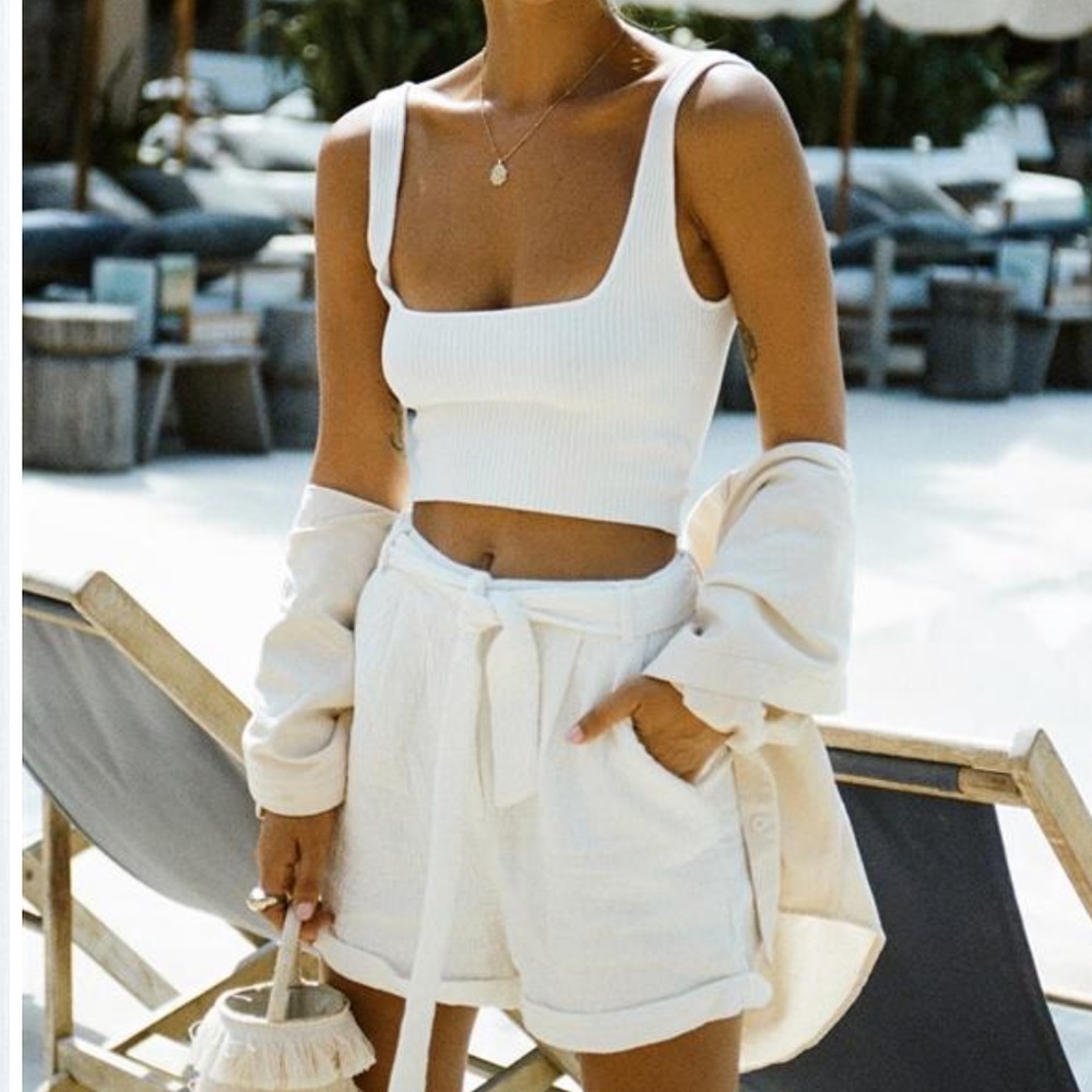 Sabo Skirt Kami White High Waist Shorts XS NWT